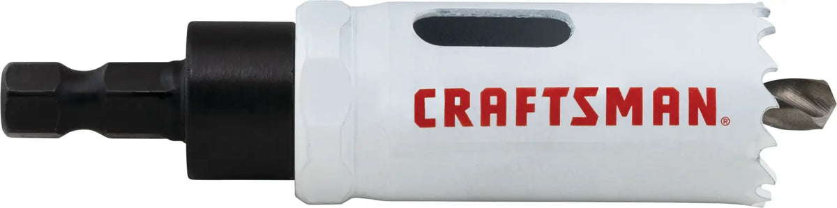 Photo of Craftsman hole saw with carbide teeth, CMAH11A, tool accessory, side angle on white background.