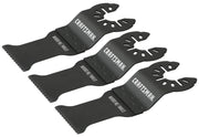 Craftsman CMAO103-3 oscillating wood/nails blade set, black, three blades, photo on white background.