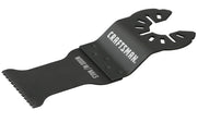 Photo of Craftsman CMAO103 oscillating tool blade for wood with nails, black finish, angled on white background.