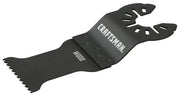 Photo of Craftsman wood cutting oscillating tool blade, black finish, SKU CMAO106, angled on white background.