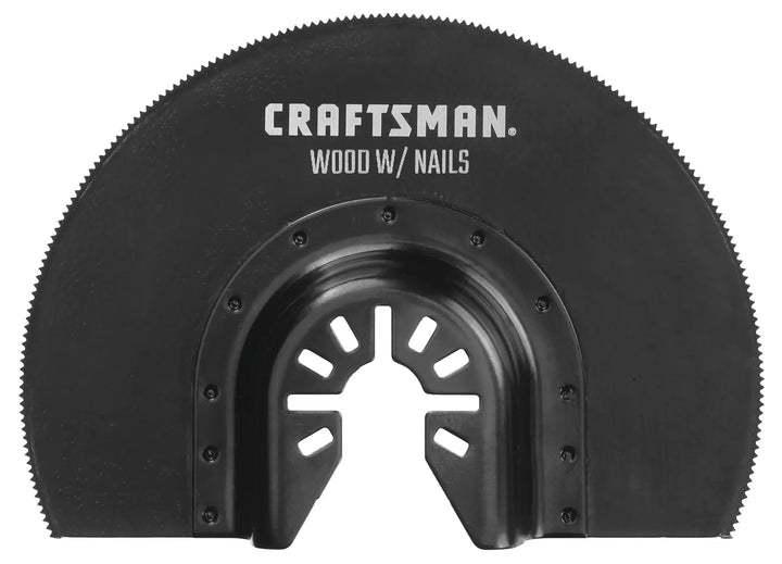 Photo of Craftsman wood cutting blade with nails, black finish, front angle, SKU CMAO113.