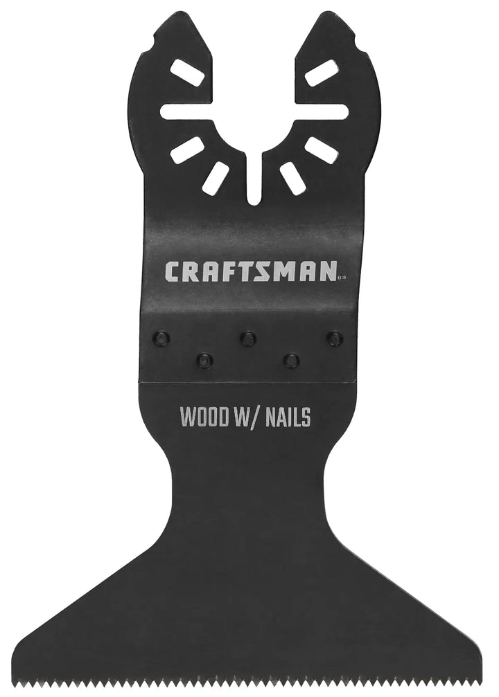Front angle photo of Craftsman wood with nails oscillating saw blade, black, SKU CMAO180.