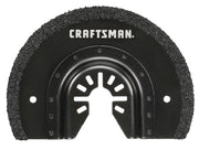Photo of Craftsman carbide grit segment blade, black, front angle, SKU CMAO400, accessory for oscillating tools.