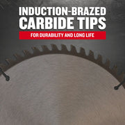 Photo of Craftsman CMAS21060 graphics showing the induction-brazed carbide tips feature with durability claim.