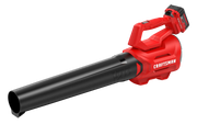 Photo of Craftsman CMCBL700M1 red cordless leaf blower, front angled view on white background.