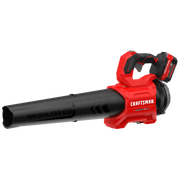 Craftsman CMCBL730P1 cordless leaf blower, red and black, side angle on white background.