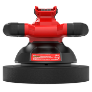 Front angle photo of Craftsman power polisher, model CMCE100B, with red and black body on white background.