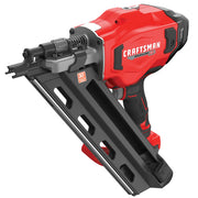 CRAFTSMAN CMCN630PTB cordless 30° brushless framing nailer, side angle on white background.