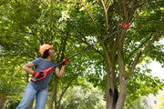 Photo of CRAFTSMAN pole pruner CMCPPR320D1 being used outdoors to trim tree branches.