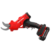 Photo of Craftsman cordless pruner CMCPR320C1, red and black, side angle on white background.