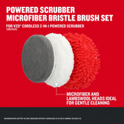 Craftsman graphics featuring CMCPSMFB microfiber and lambswool brush heads for powered scrubber gentle cleaning.