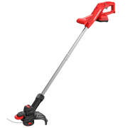 Craftsman red cordless string trimmer CMCST915D1, side angle on white background.