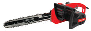 Photo of Craftsman CMECS600 electric chainsaw, 16-inch bar, red and black, right side view on white background.