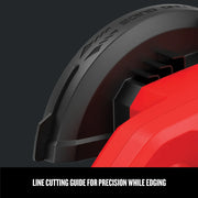 Close-up side view of Craftsman edger CMEED400 showing black line cutting guide for precise edging.