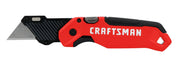 Photo of Craftsman utility knife CMHT10353, red and black handle, side view on white background.