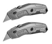 Photo of two Craftsman utility knives, model CMHT10588, gray, angled side view on white background.