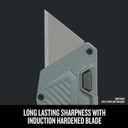 Photo of Craftsman utility knife blade, SKU CMHT11700N, shown close up at an angle on black background.