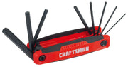 Photo of Craftsman CMHT26007 red and black folding hex key set with multiple hex keys extended, front angle.