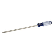Craftsman CMHT65006 long-shaft Phillips screwdriver with clear blue handle, side angle, white background.