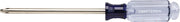 Photo of Craftsman Phillips screwdriver CMHT65009 with clear handle, side view on white background.