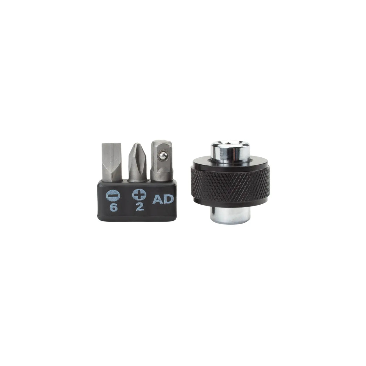 Photo of Craftsman CMHT65077 bit and adapter set, black and silver, front angle, tool accessory.
