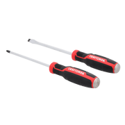 Photo of Craftsman screwdriver set CMHT65089, two red and black screwdrivers on white background, angled view.