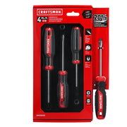 Craftsman screwdriver set CMHT65132 with black and red handles, front angle on white background.