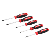 Photo of Craftsman CMHT65137 Torx screwdriver set with red and black handles, front angle on white background.