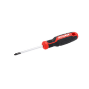 Photo of Craftsman CMHT65148 Phillips screwdriver with black and red handle, side angle on white background.
