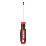 Photo of Craftsman Phillips screwdriver CMHT65150 with red and black handle, front angle, on white background.