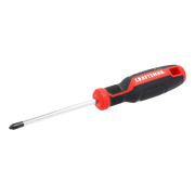 Photo of Craftsman Phillips screwdriver CMHT65150 with red and black handle, angled on white background.