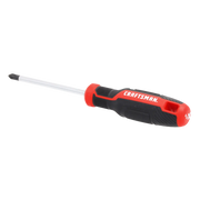Photo of Craftsman Phillips screwdriver CMHT65150, black and red handle, side angle, white background.