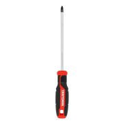 Photo of Craftsman CMHT65151 Phillips screwdriver with black and red handle, front angle, white background.