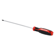 Craftsman CMHT65153 long Phillips screwdriver with black and red handle, side angle photo on white background.