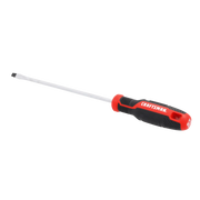 Photo of Craftsman flathead screwdriver CMHT65161 with black and red handle, angled on white background.