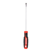 Photo of Craftsman flathead screwdriver CMHT65162 with red and black handle, front angle on white background.