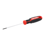 Photo of Craftsman CMHT65169 screwdriver with black and red ergonomic handle, side angle on white background.