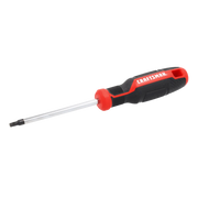 Photo of CRAFTSMAN screwdriver with black and red handle, model CMHT65177, front angle on white background.