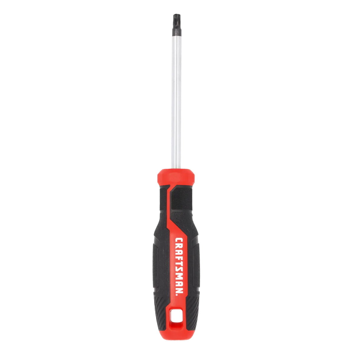 Front angle photo of Craftsman black and red screwdriver CMHT65178 with ergonomic handle on white background.