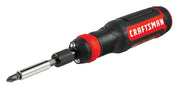 Craftsman ratcheting screwdriver black and red white background beauty shot angled view