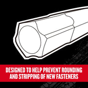 Craftsman CMHT68142V graphics showing hex fastener design, prevents rounding and stripping of new fasteners.