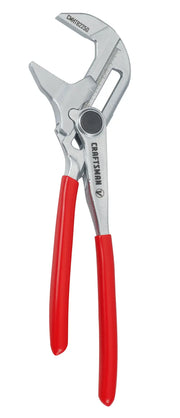 Photo of Craftsman adjustable pliers with red handles, SKU CMHT82250, front view on white background.