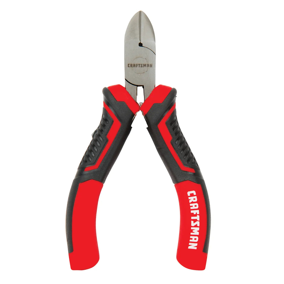 Photo of Craftsman CMHT82298 diagonal cutting pliers with red and black ergonomic handles, front angle on white background.