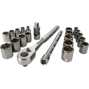 Craftsman chrome socket and ratchet set, SKU CMMT12029, photographed from front on white background.