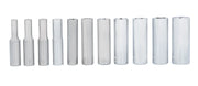 CRAFTSMAN CMMT12051 chrome deep socket set, 10 pieces, front angle, on white background