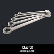 Photo of Craftsman wrench set, silver finish, graphics category, CMMT12054, angled on white background.