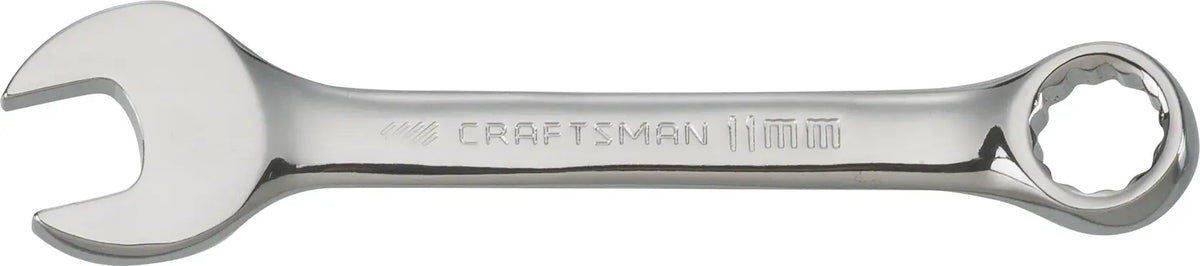Photo of Craftsman CMMT12084 polished combination wrench, 11mm, flat view on white background.