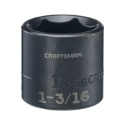CRAFTSMAN CMMT13004 black, 1-3/16 inch impact socket, straight angle, white background.