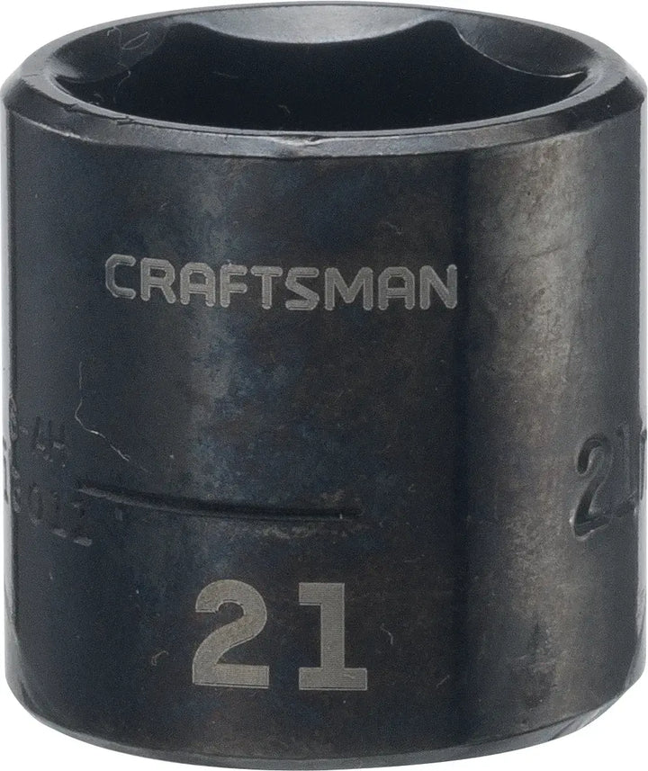 Craftsman 21mm black socket, SKU CMMT13011, front angle on white background.