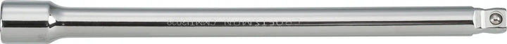 Photo of CRAFTSMAN CMMT13029 chrome socket extension bar, side angle on white background.